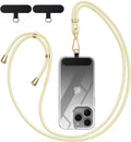 Crossbody Phone Lanyard Strap with 2 Pack Patchs, Adjustable Universal Nylon Neck Strap
