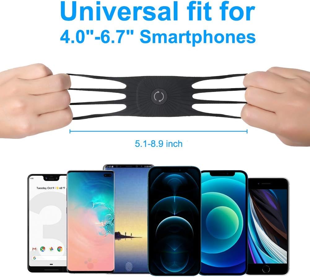 VUP Wristband Phone Holder, 360° Rotatable Forearm Armband for iPhone Samsung, Fits All 4-6.9 Inch Smartphones (Pack of 10)
