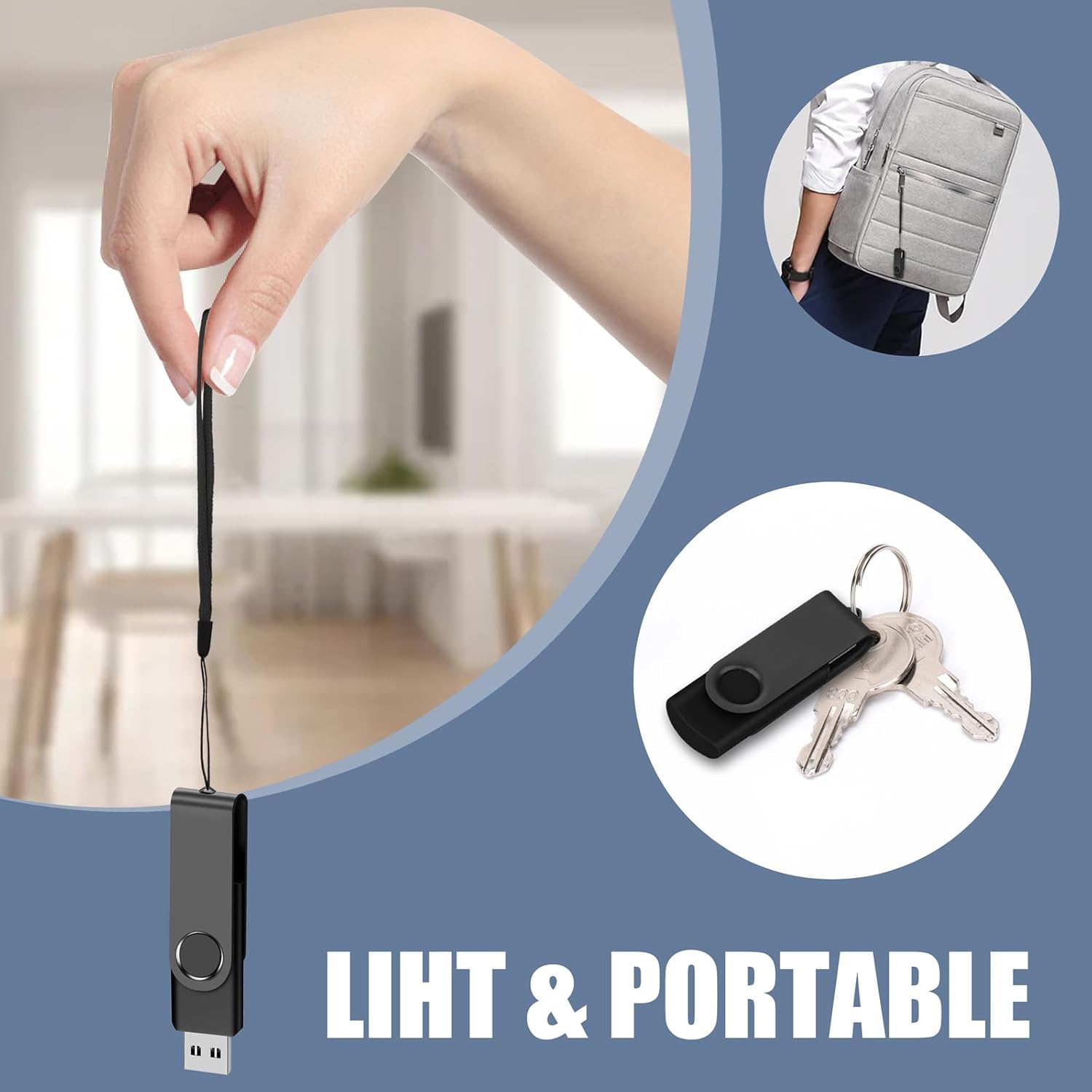 EASTBULL 1GB USB Flash Drive Bulk Thumb Drives 10 Pack with Lanyards USB 2.0 Memory Sticks Zip Drive Pen Drive for Storage and Backup Black 10PCS 1GB