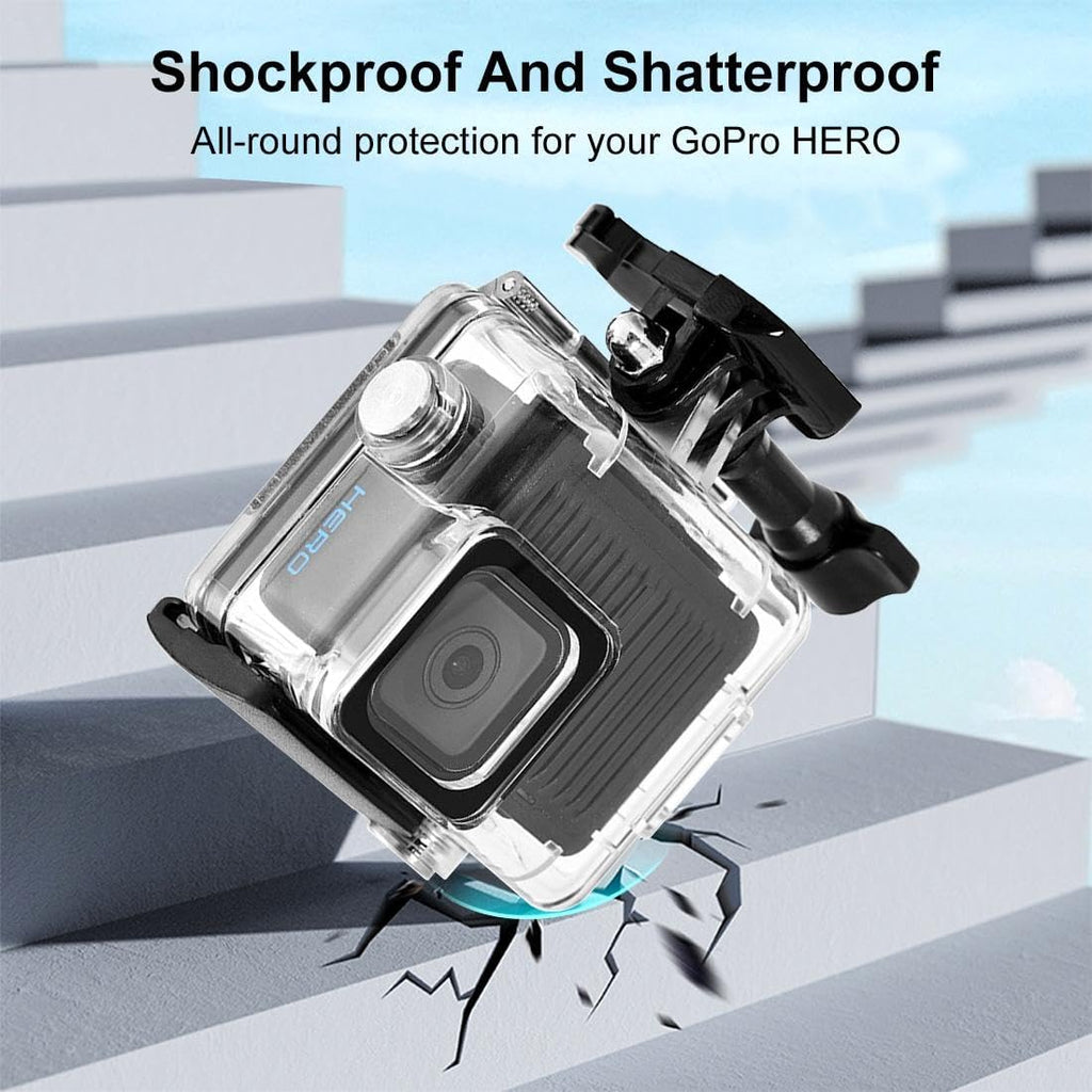 Waterproof Case for Go Pro Hero 4K, FotStdio 196ft/60m Underwater Diving Protective Housing Shell for Go Pro Hero 4K 2024 Compact Action Camera with Mount Accessories Kit