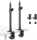 2-Pack Camera Desk Mount Stand with 1/4" Ball Head and Cold Shoe Mount Adapter,12.9-22" Tabletop Mounts Stand, Adjustable Aluminum Desktop Light Stand, for DSLR Camera, Ring Light, Video Light