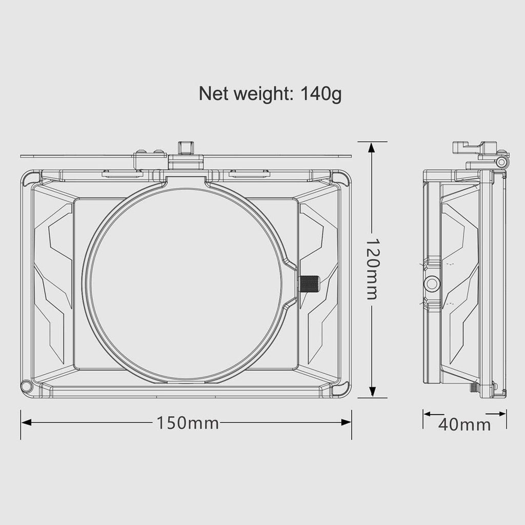 Tilta Mini Matte Box | 15mm Rod Adapter & 4 Lens Adapters | Lightweight | Filter Support | Top Flag | Dual Cold Shoe Mount | Designed for Mirrorless, DSLR | MB-T15