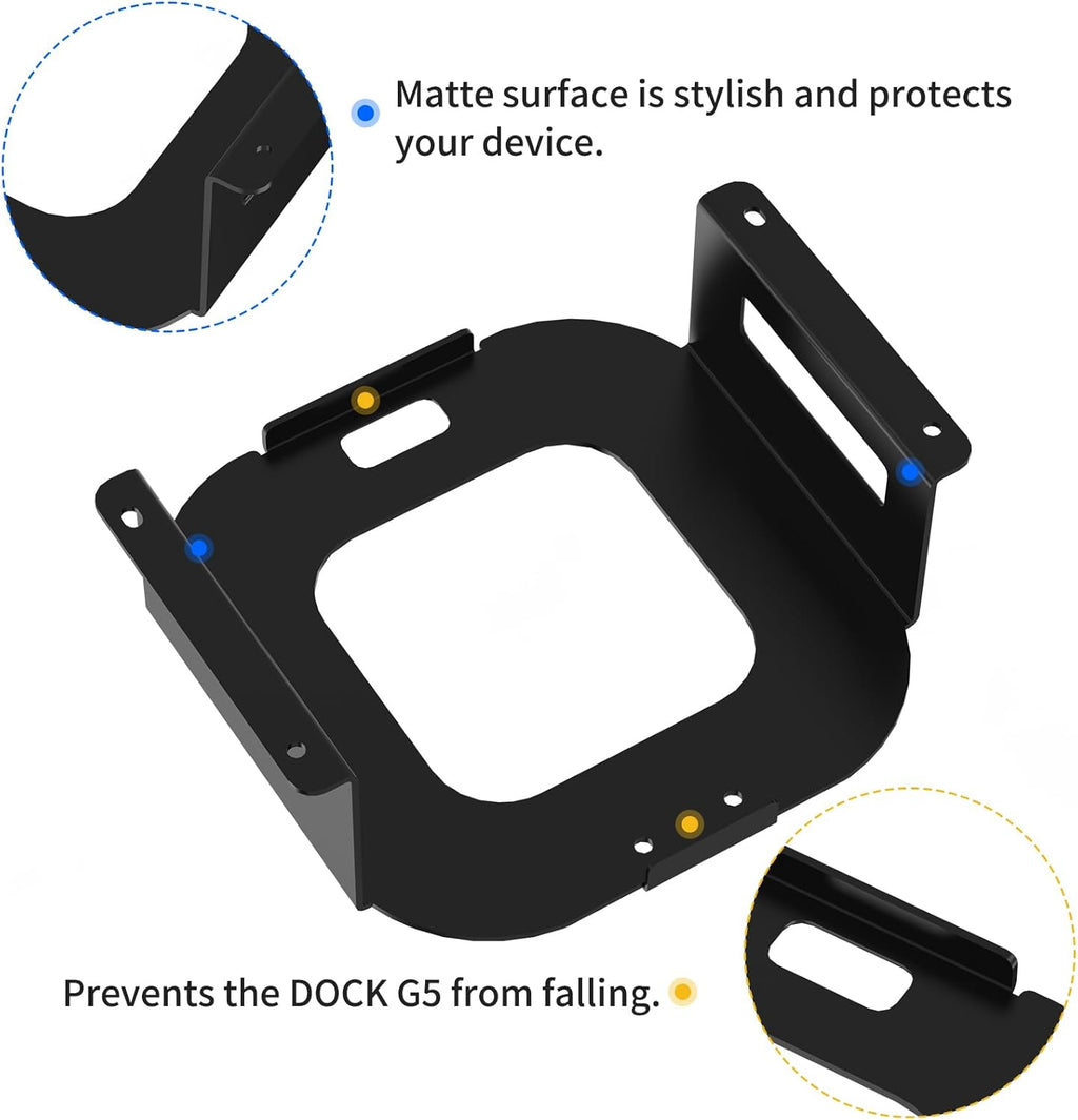 Under Desk Mount Holder for HP USB-C Dock G5,Under-Desk Iron Storage Rack Specifically Designed for HP USB-C Thunderbolt Dock G5,Easy Install with All Hardware Included(Black Holder Only)