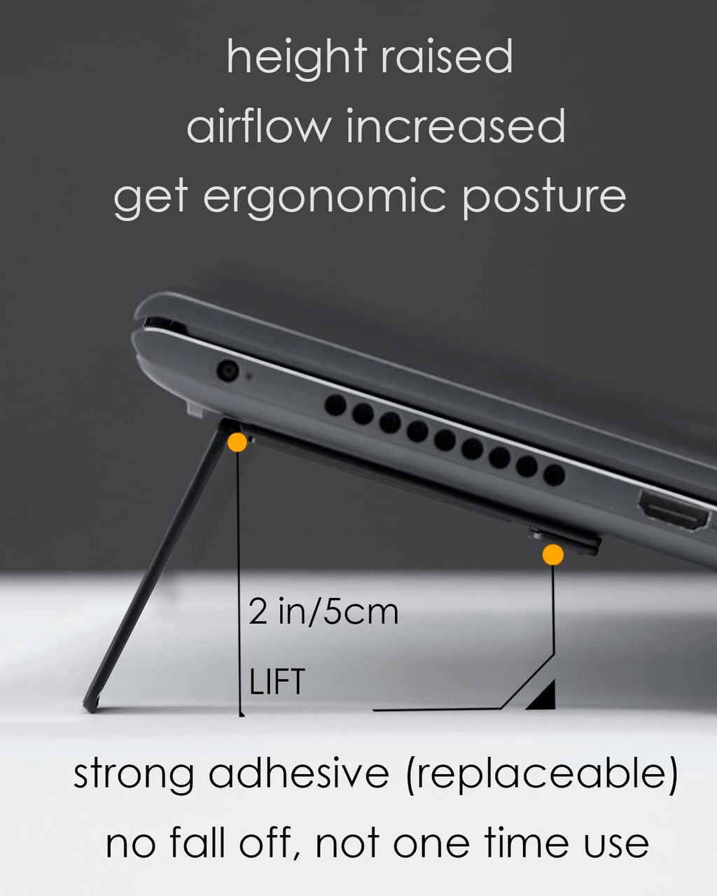 Aulumu G07 Pop Up Leg Stands Laptop, Super Portable Cooling Laptop Stand, Ergonomic Laptop Riser Lift for Desk for MacBook, All Laptops, Tablets, 8-20'', Black