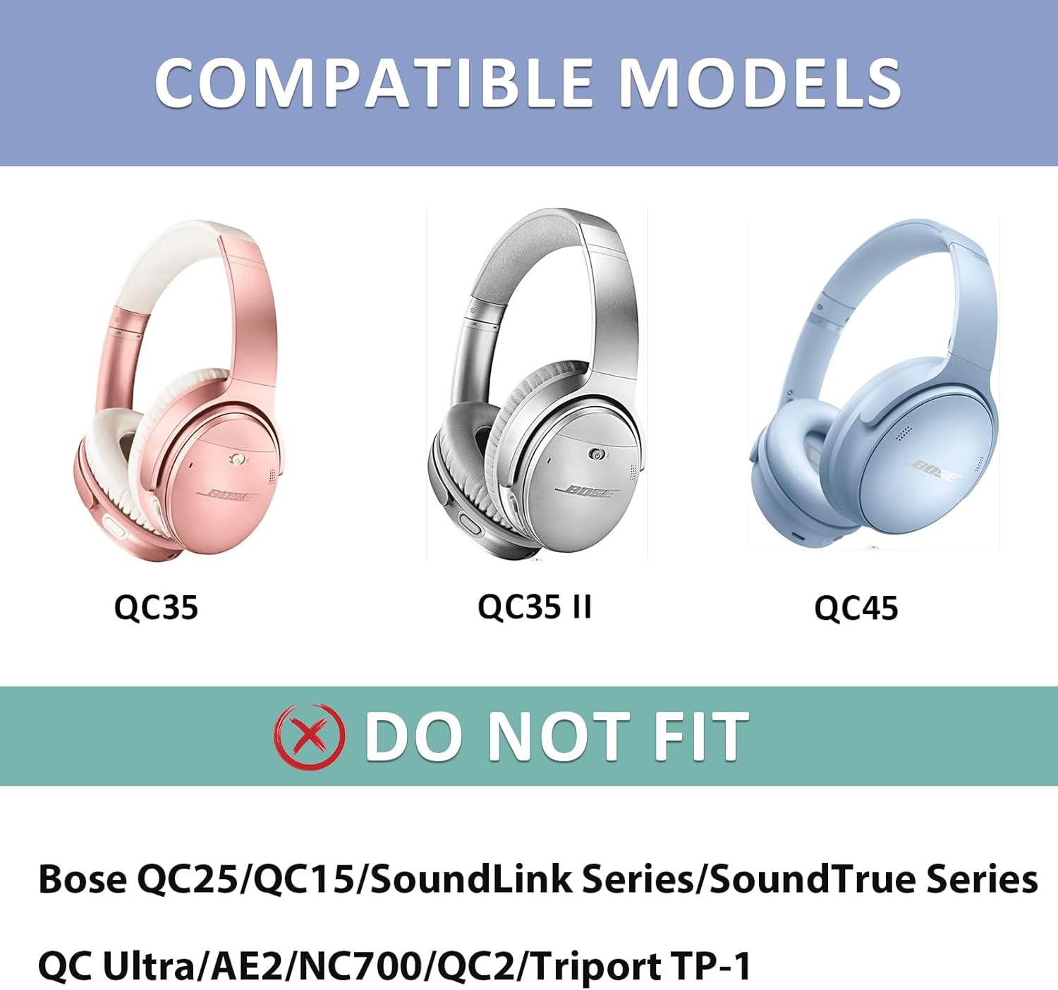 Replacement Headband Cushion for Bose QuietComfort 35 (QC35) QC45 QC35 II Headphones (Beige)