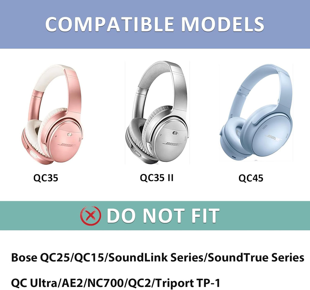 Headband Pad for Bose QuietComfort 45 QC45 QC35II QC35, Headband Cushion Cover with Protein Leather& Memory Foam (Sandstone)