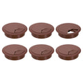 uxcell 6 Pcs 80mm (3.15 Inch) Desk Grommet, Plastic Cable Hole Cover, Wire Cord Cable Organizer for Home Office Computer Desk Cabinet, Brown