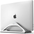HumanCentric Vertical Laptop Stand for Desks in Silver Color, Upright Adjustable Holder to Dock Apple MacBook, MacBook Pro, and Other Laptops to Organize Work & Home Office, Automatic Grip