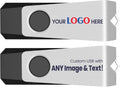 Customizable Flash Drives 1GB, Wooolken Personalized USB 2.0 Drive 10/20/50/100 Pack, Custom Thumb Drive Engraved Logo USB Drive (Mixcolors)