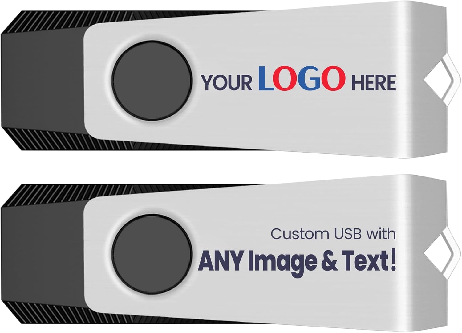 Customizable Flash Drives 8GB, Wooolken Personalized USB 2.0 Drive 10/20/50/100 Pack, Custom Thumb Drive Engraved Logo USB Drive (Mixcolors)