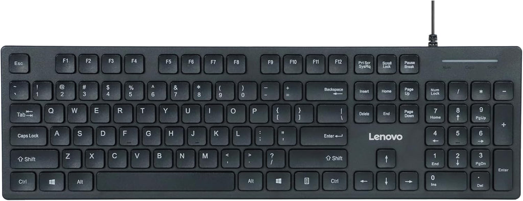 Lenovo 305 Wired USB-C Keyboard with Numeric Keypad, Full Size Keyboard, Slim Design, Black, USB-C Connectivity, Dedicated Function & AI Keys, for Gaming PC, Laptop, Desktop, Tablet, Home Office
