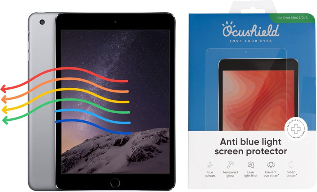 Ocushield Anti Blue Light Tempered Glass Screen Protector for Apple iPad Mini 1/2/3 (7.9") - Blue Light Filter for iPad - Anti Glare - Protect Your Eyes & Improve Sleep