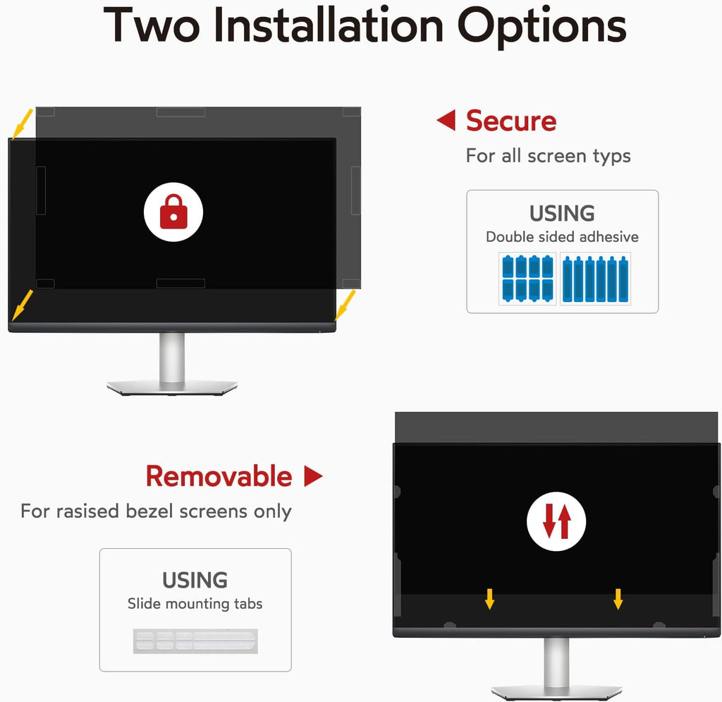 BERSEM 22 Inch Monitor Computer Privacy Screen Filter for 16:10 Ratio,Removable Monitor Anti-Glare & Privacy Filters for 22 Inch, Anti Blue Light, Anti-Spy, Anti-Scratch, UV-Blocking Peripherals