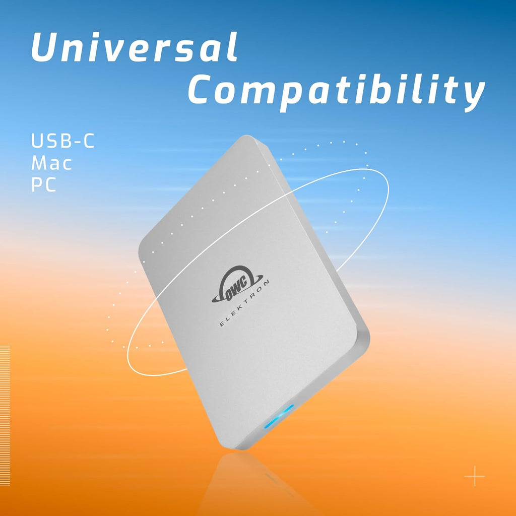 OWC Envoy Pro Elektron Portable 2TB SSD, Super Fast External SSD with up to 1250MB/s Performance, USB 3.2 Gen 2 and USB 2.0/3.0 Backwards and Universally Compatible, NVMe Powered Portable SSD