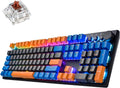 iRocks K74R Wireless RGB Illuminated Mechanical Gaming Keyboard, Hot-Swappable Switches, Floating Design, PBT 107 Keys NKRO, Detachable USB-C Cable - Midsummer Black (Brown Switches)