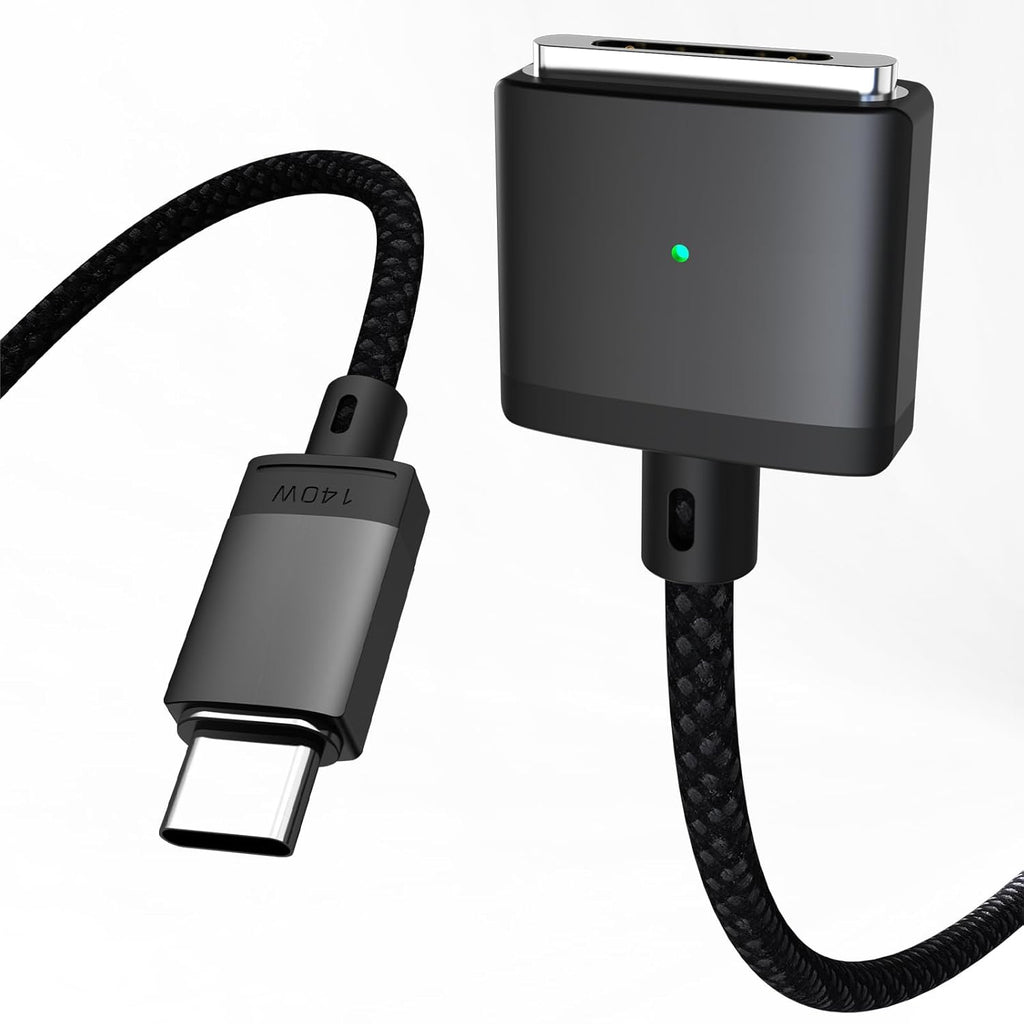 USB-C to Magnetic 3 Cable 140W, Safe Charging Cable Compatible with MacBook Pro 2021 M1 Pro & Max 14" 16", MacBook Air 2022 M2, Pro 2023 M2 Pro & Max 14" 16" - 6.6ft, Black