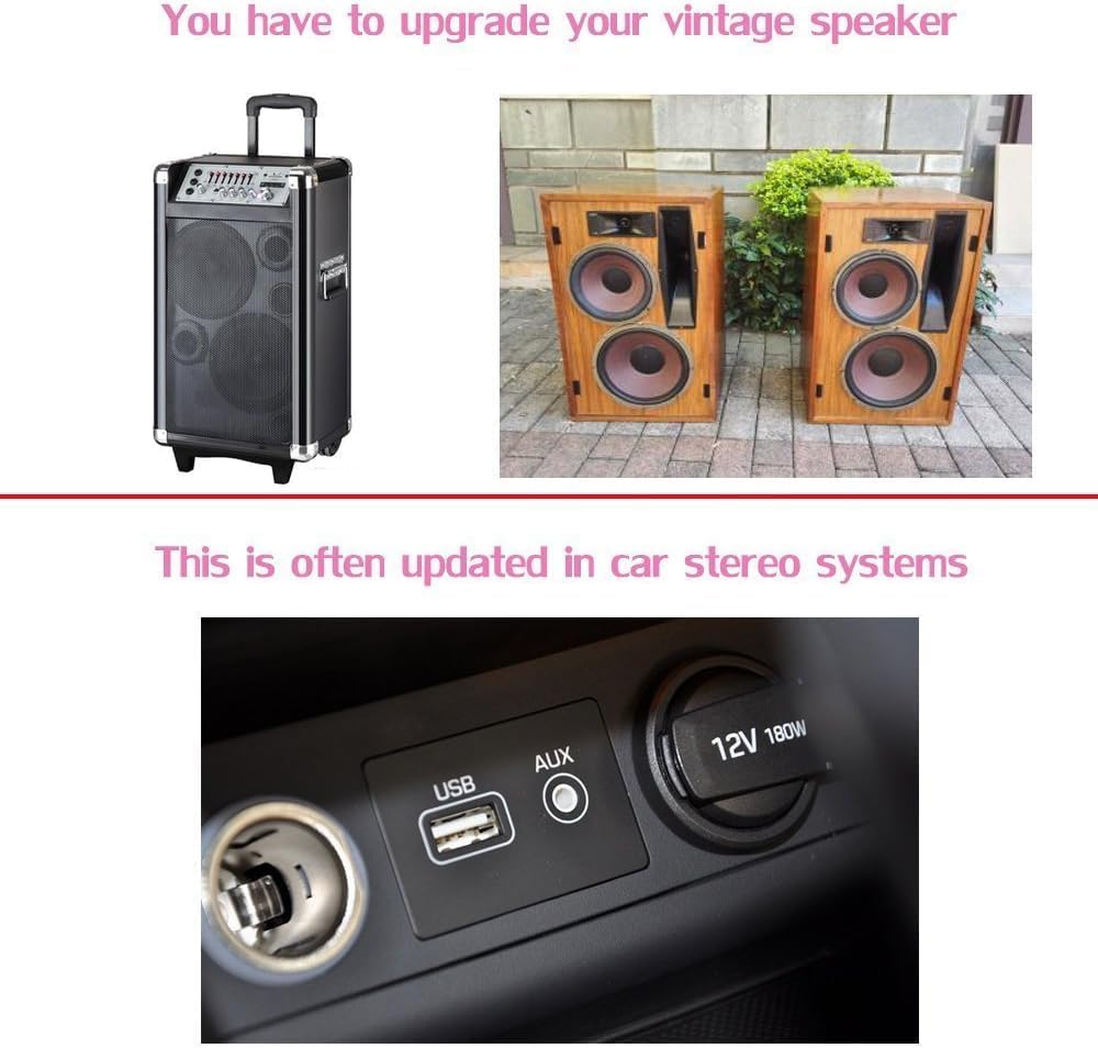 USB Bluetooth Car Adapter,Wireless Audio Adapter Music Receiver for Home,Car Stereo Sound System,Portable Speskers (Aux in) with 3.5mm Cable(Yet-M1)