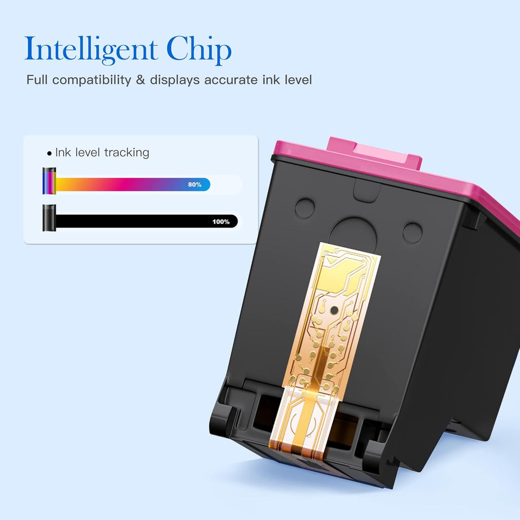 Valuetoner 62XL Ink Cartridges Black and Color Remanufactured for HP Ink 62 for HP 62XL Works with HP Envy 7640 7645 5660 5540 5640 7644 OfficeJet 5740 5741 8040 OfficeJet 200 250 258 Series (2-Pack)