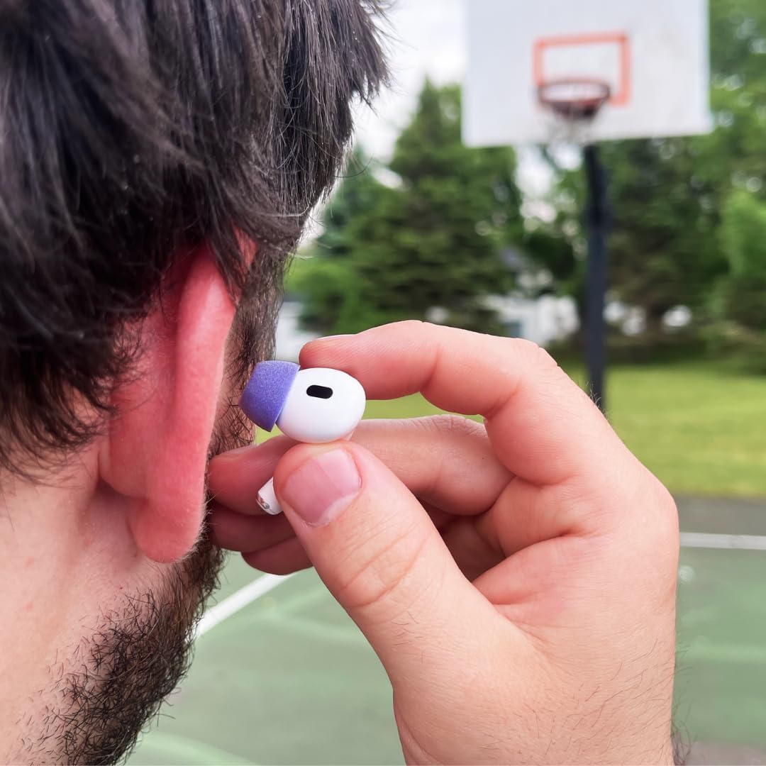 Comply Memory Foam Replacement Earbud Tips for Apple AirPods Pro 1 & 2 | Ultimate Comfort, Secure Fit, Superior Noise Isolation | Anti Slip, Prevent from Falling Out | Blue, Medium (3 Pairs)