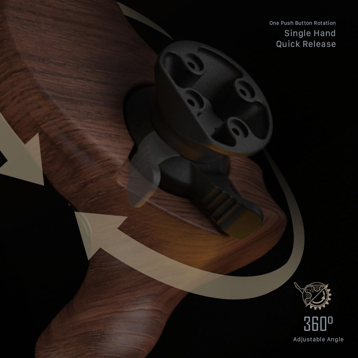 Tilta Advanced Left Side Wooden Handle (Ronin 4D - Type IX) | Black Walnut Wood & Aluminum Alloy Build | Quick Release Button