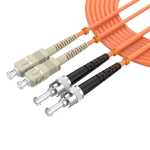 SC/UPC to ST/UPC Fiber Patch Cable OM1 Multimode Duplex 62.5/125μm 1.8M/5.9FT by lidkew