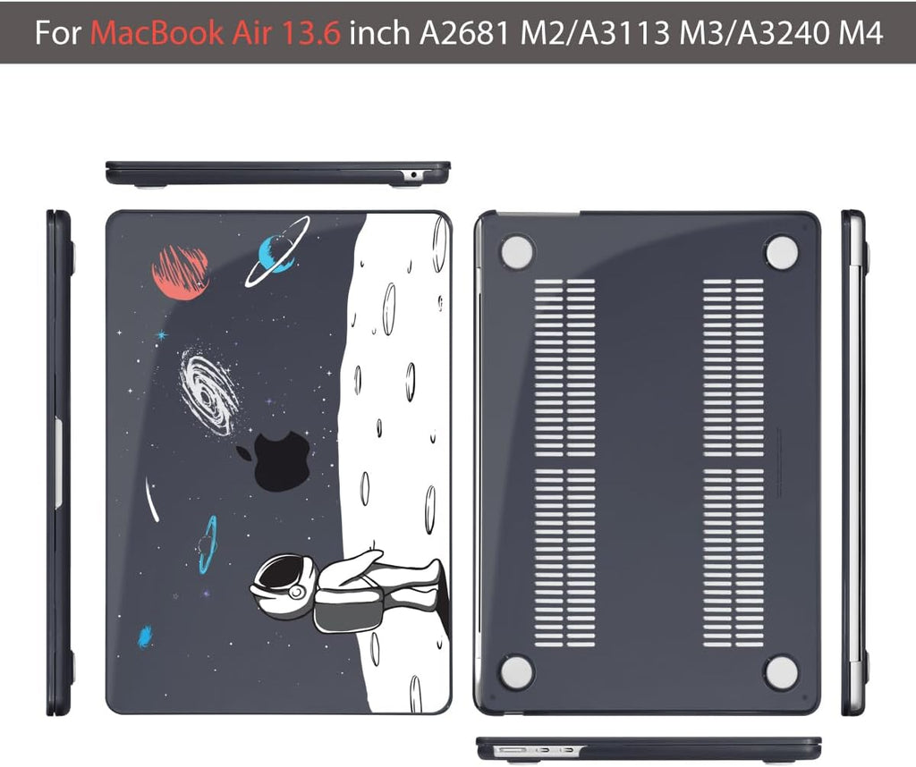 Teryeefi Compatible with MacBook Air 13 inch Case 2025 2024 2023 2022 M4 A3240 M3 A3113 M2 A2681, Plastic Hard Shell&Keyboard Cover&Type C for MacBook Air 13.6 inch Case,Astronaut A008