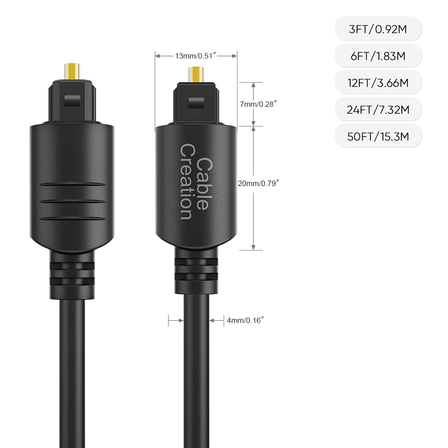 CableCreation Digital Optical Audio Cable 6 Feet, Fiber Optical Toslink Cable for Home Theater, Sound Bar, TV, PS4, Xbox, VD/CD Player, Blu-ray Players,Game Console & More, 1.8M