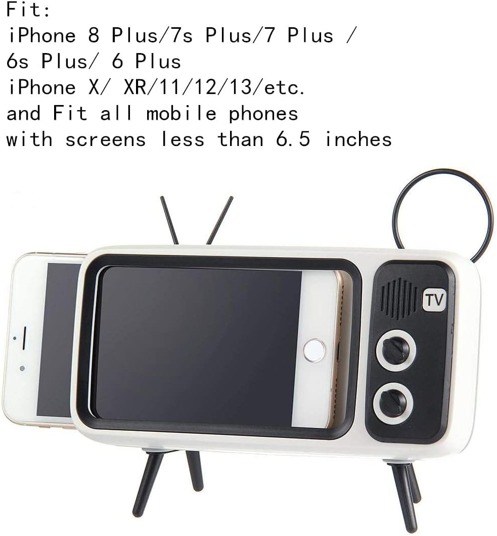 TV Speaker Phone Holder Style Mobile Phone Holder with Speaker Suitable for Smartphones Under 6.5 inches for Men Mens Husband Tester (Front Black and Back Orange)
