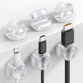 6Pack Cord Organizer, Office Desk Accessories - Lamicall Clear Cable Management Clips, Home Workspace Halloween Organization Accessories, Nightstand Desk Decor, Dorm Room Desktop Gadget Essentials