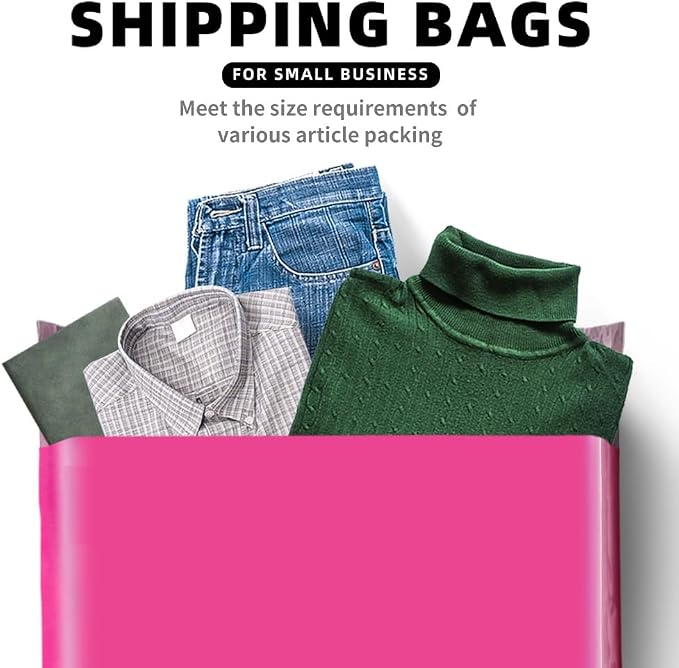 POLYSELLS 200 pcs 9x12 Inches Pink Poly Mailers Shipping Envelopes, Strong - Image 5