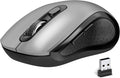 Wireless Mouse Ergonomic, Side Buttons Mouse, 2400 DPI, Silent and Anti Slip Roller Cordless Mice, 2.4Ghz with USB Receiver, 6 Buttons, Suitable for Laptop PC Chromebook and Windows 11/10/7 - Grey