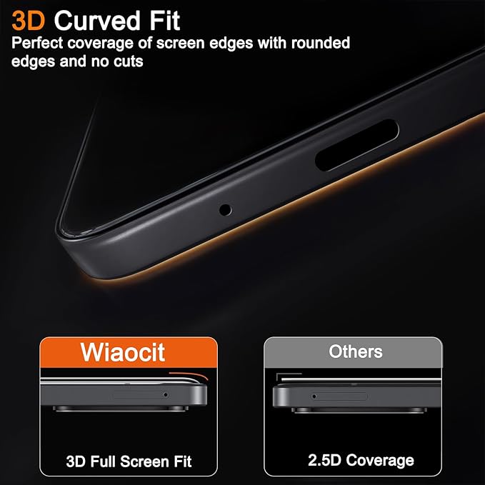 Wiaocit 3 Pack Tempered Glass Screen Protector - Image 5