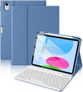 for iPad 10th Generation Case with Keyboard 10.9 Inch- Magnetic Wireless Keyboard Case with Pencil Holder Stain Proof Folio Cover for iPad (A16) 11th Gen 11 Inch 2025/10th Gen 2022 - Blue