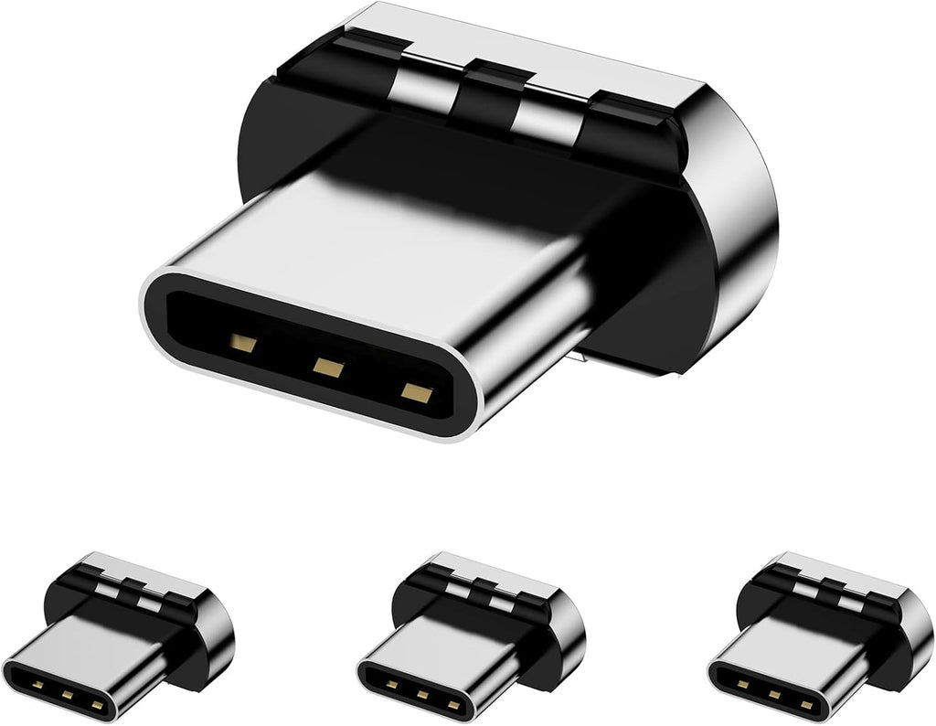 Magnetic Connector Tips Head for USB-C Android Devices (4 Pack), only Compatible 5A Magnetic Charging Cable or Magnetic Adapter