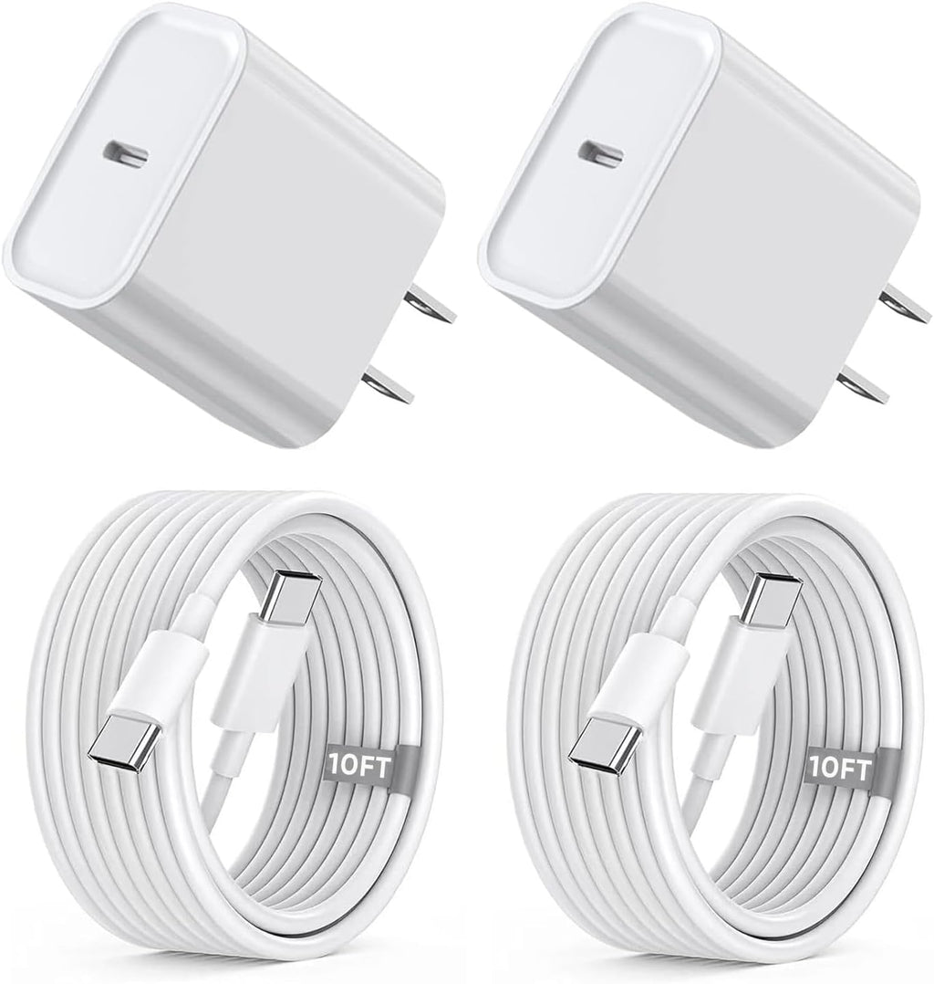 iPhone 15 16 Charger Fast Charging,Extra Long 10FT USB C to USB C Cable 20W USBC Apple Fast Charger Block for iPhone 16/16 Plus/16 Pro/16 Pro Max/16e/15/15 Plus/15 Pro/15 Pro Max/iPad Pro/Air/AirPods