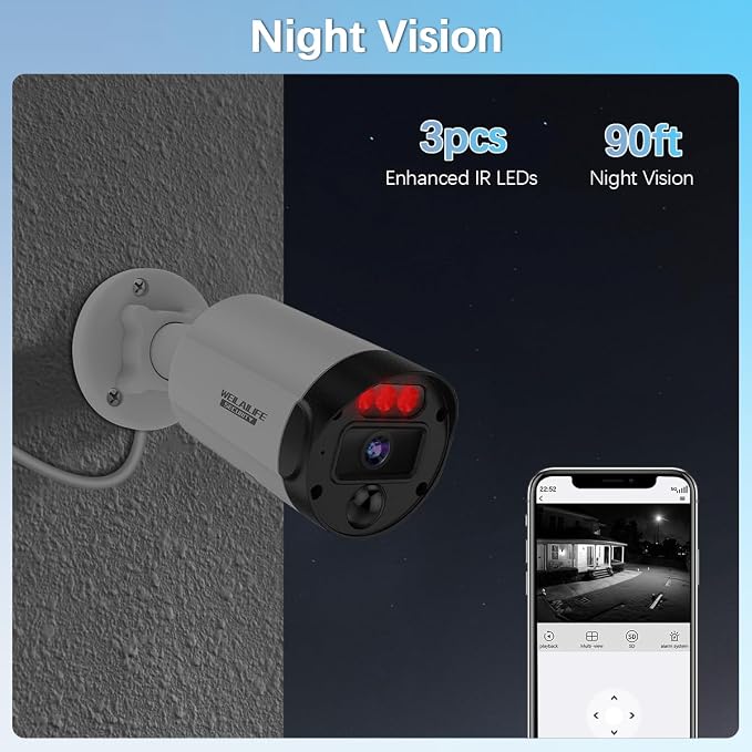 【130°Ultra Wide-Angle】 Outdoor Wired Security Camera System, Home Video - Image 8