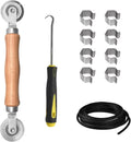 BAYTORY Window Screen Repair Kit, Steel Roller Tool with Bearing, Spline Removal Hook, 32ft Retainer Spline and 8Pcs Screen Clips Replacement for Installing Door Mesh Screens