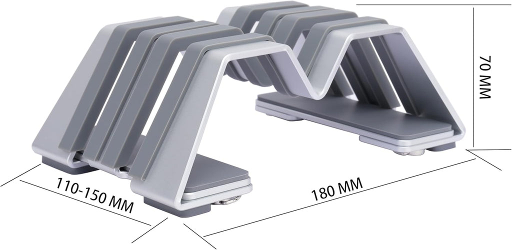 Adjustable Dual Vertical Laptop Stand - Supports 2 Devices Holder, Fit for All Laptops(10-30mm Thickness) - Fashion Design, Adjustable Width, Anti-Slip & Scratch-Resistant, Patented Design