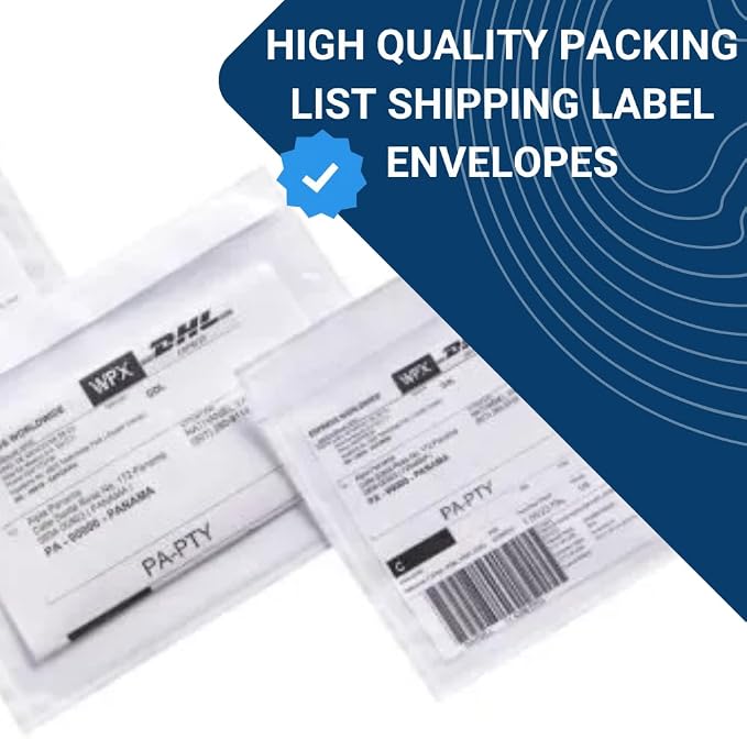 200 Units, 7.5"x5.5" Clear Packing List Shipping Label Envelopes - Image 6
