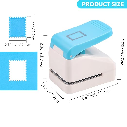2 Pcs Stamp Punches, Postage Stamp Punch, 1X0.8 inch & 1.1X0.9 inch Embossing - Image 3