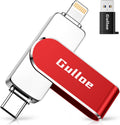 Gulloe 512GB Flash Drive Intended for iPhone, Memory Stick Storage for Photos and Videos Backup, Compatible with iPhone iPad Android PC, Plug and Play, No Application Required (Red)