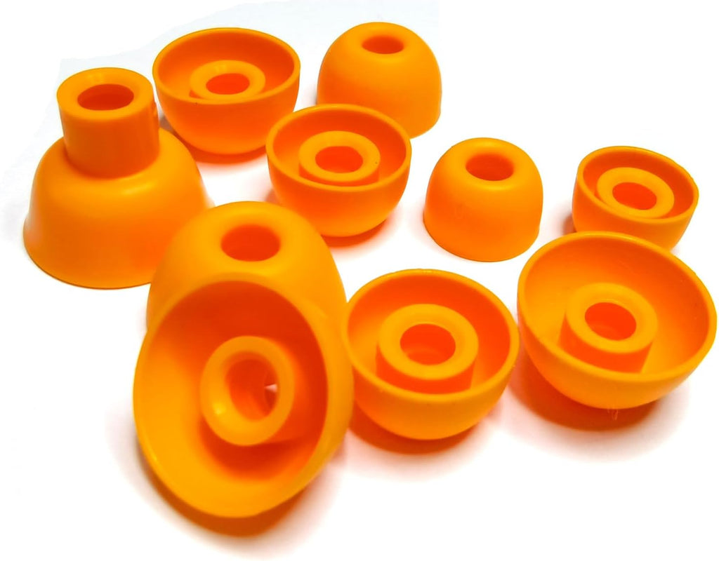 Silicone Earbuds Tips for Powerbeats Pro2 Replacement Ear Tips 10 Pairs XL/L/M/S/XS - Compatible with Beats Studio Buds/Beats Fit Pro/Solo Buds, Orange