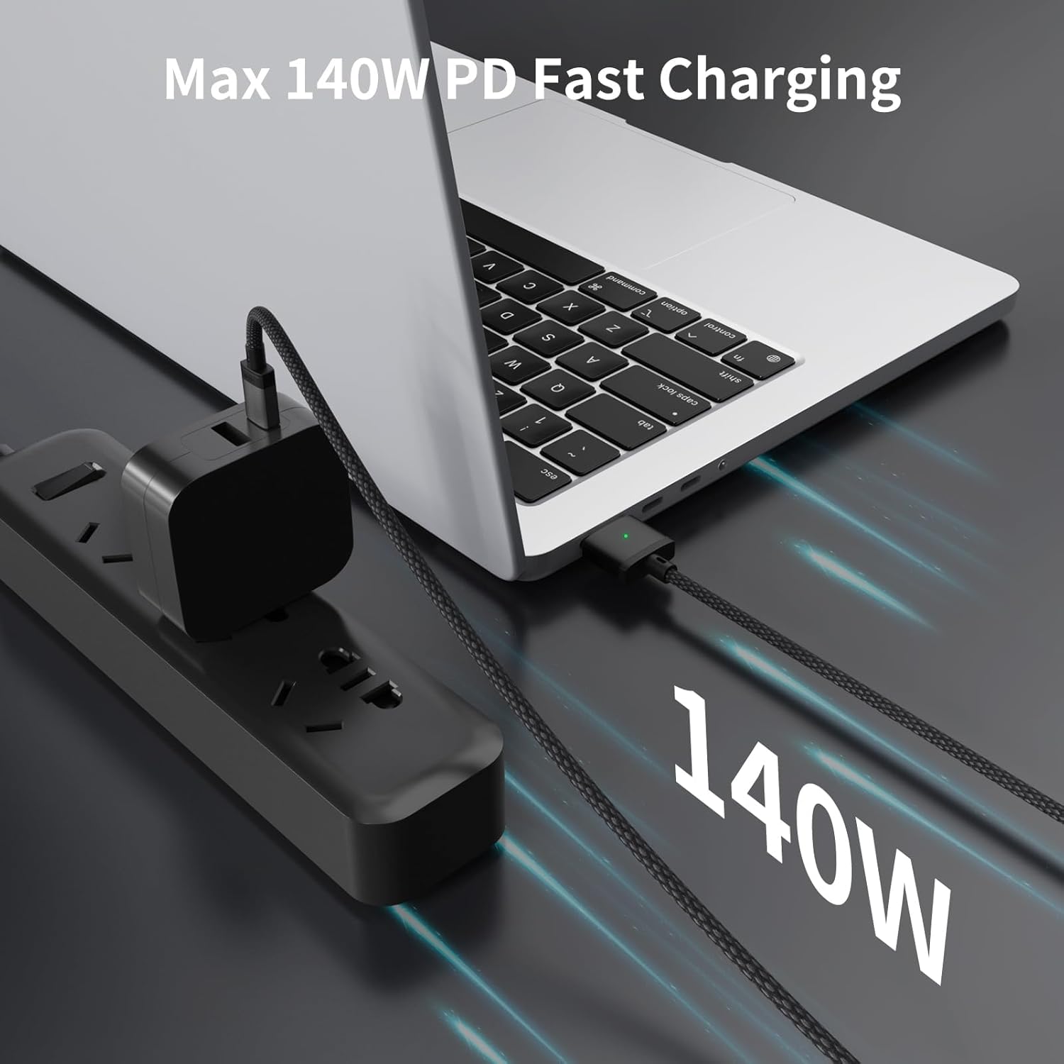 USB-C to Magnetic 3 Cable 140W for M4 MacBook Air Pro Charger, Magnetic Safe 3 Cable for MacBook Air (15''/13'' M4 2025, M3 2024, M2 2023, M2 2022), Pro (16"/14" 2024/2023/2021) 6.6ft