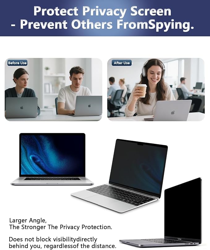 Magnetic Laptop Privacy Screen for 15.6 Inch 16:9, that Screen Size is 13.60 in - Image 3