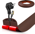 Floor Cord Cover Self Adhesive Cord Hider,10FT Cable Management, Extension Strip Protector for Wires, Prevent Cable Trips for Offices, Gyms, Exhibitions Cavity:0.51"(W) x 0.3"(H) Coffee