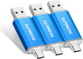 32GB 3 Pack 2-in-1 USB C Flash Drive Type-A+Type-C 3.1 Dual Drive OTG,Speed Up to 120MB/s USB C Storage Flash Drive Compatible with iPhone 16/15, Android Smartphone/Tablets/Computers