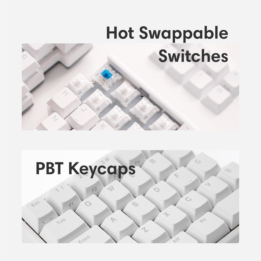Wireless Ergonomic Split Mechanical Keyboard - Linear, Hot-Swappable, Compact 60% Layout, Programmable for Mac & Windows, PBT Keycaps(Standard Version)