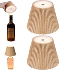 WILIT 2 Pack Wireless Bottle Lamp Shades for Table Lamps, 3 Level Brightness Bottle Lights for Liquor Bottles, Rechargeable Bar Signs for Home Bar,Table Decor for Living Room,Gifts Baskets for Women
