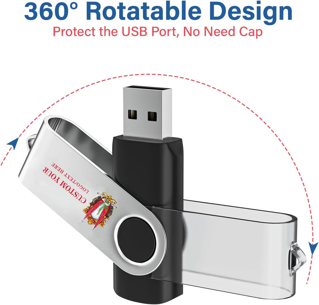 Personalized Flash Drives 1GB, Wooolken Customizable USB 2.0 Thumb Drives 10/20/50/100 Pack, Logo Memory Stick Custom Flash Drive Engraved Logo (Mixcolors)