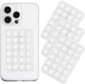 Silicone Suction Phone Case Mount 3 Pack, Silicon Adhesive Suction Cup Phone Mount, Non Slip Sticky Phone Grip for Cellphone, Strong Grip Holder for Selfies and Videos (Translucent)